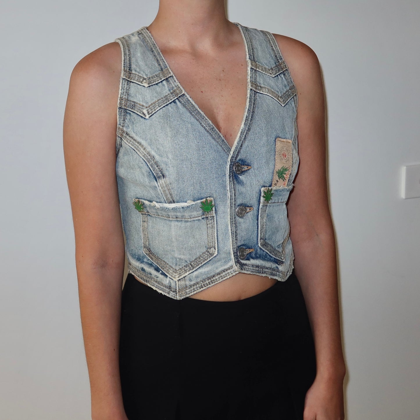 DSquared2 SS2005 Denim Marijuana Waistcoat