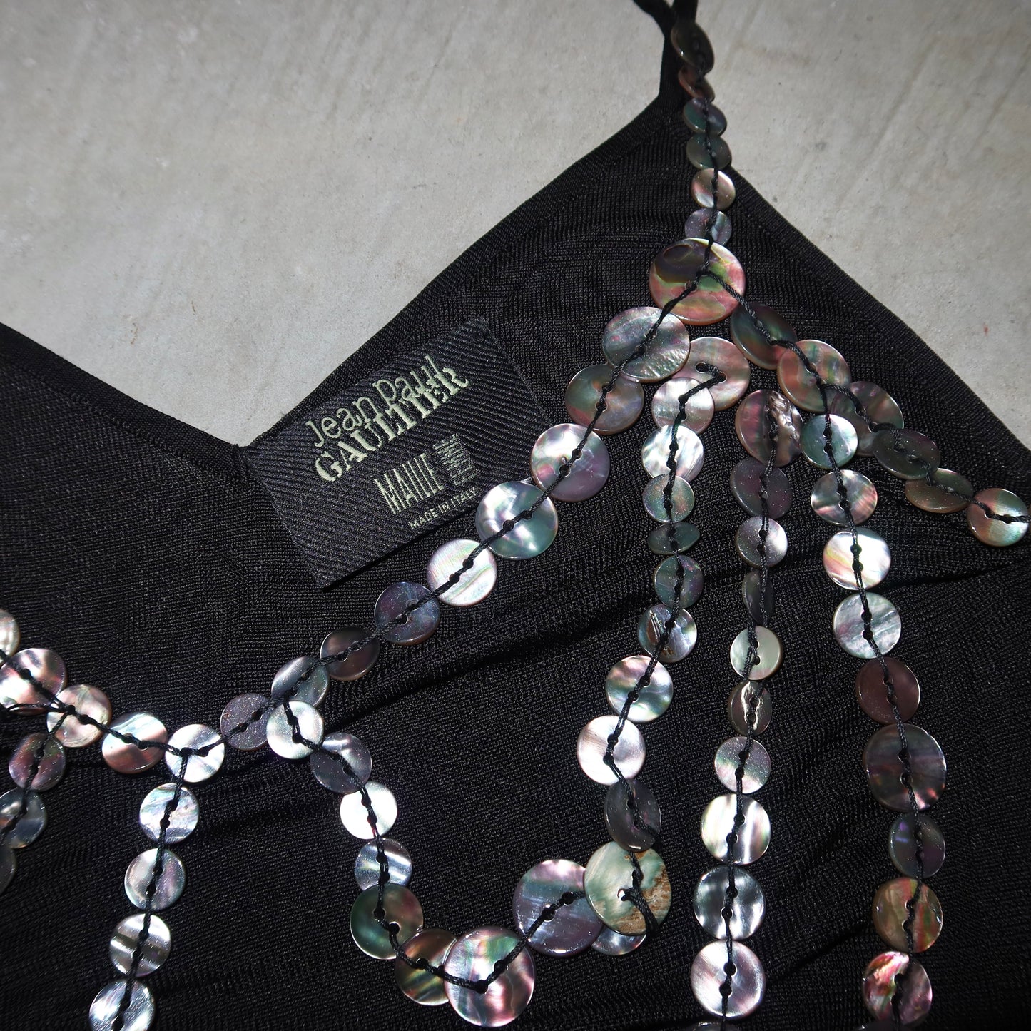 Jean Paul Gaultier Mother of Pearl Button Tank