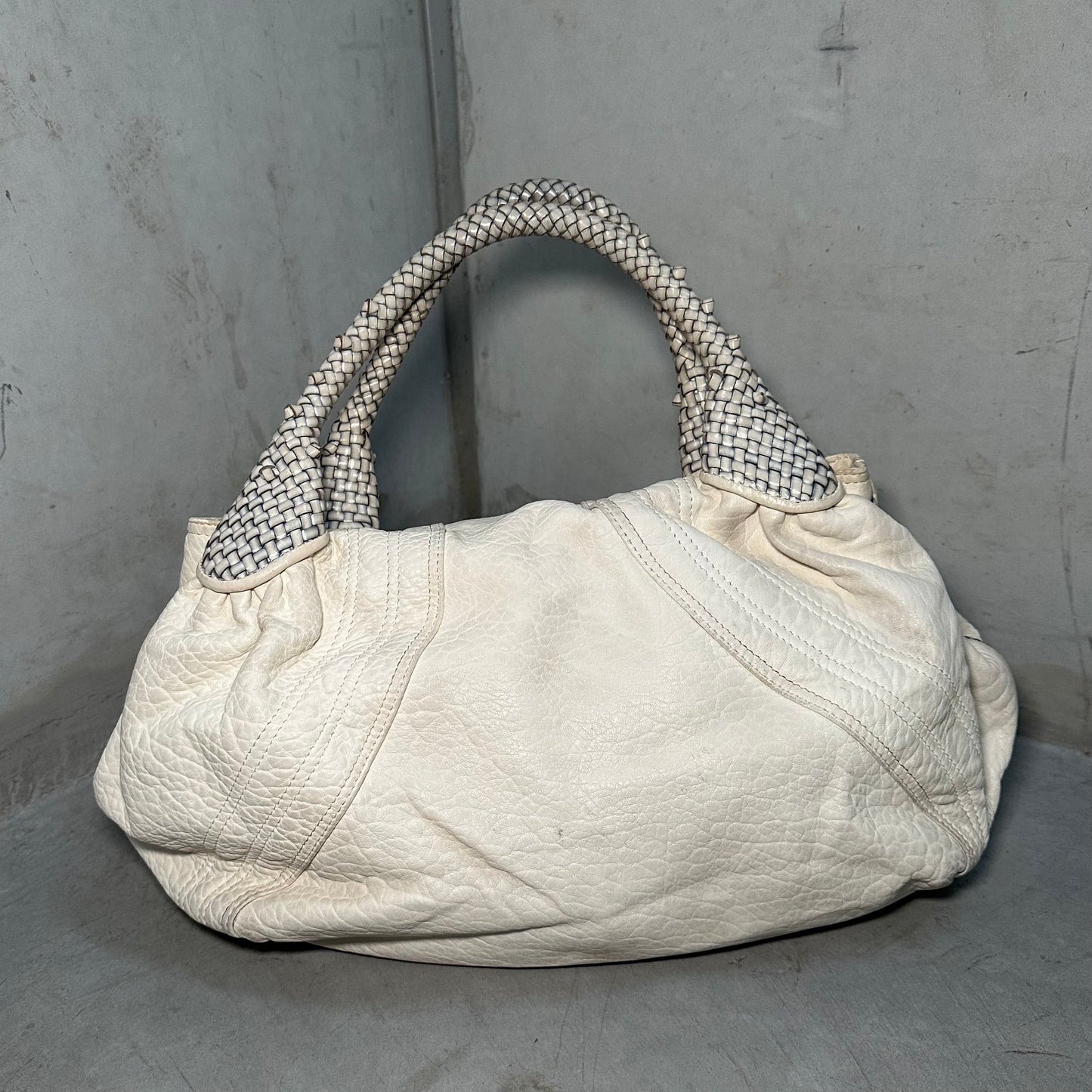 Fendi White Leather Spy Bag