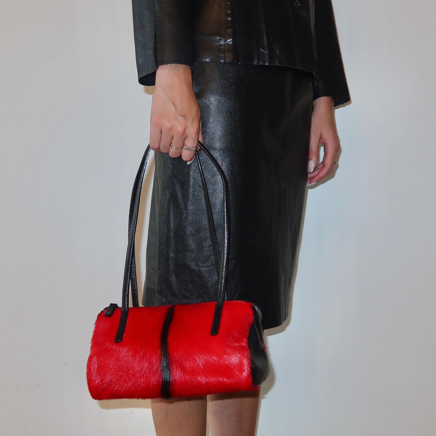 Vintage Italian Red Cowhide Bag