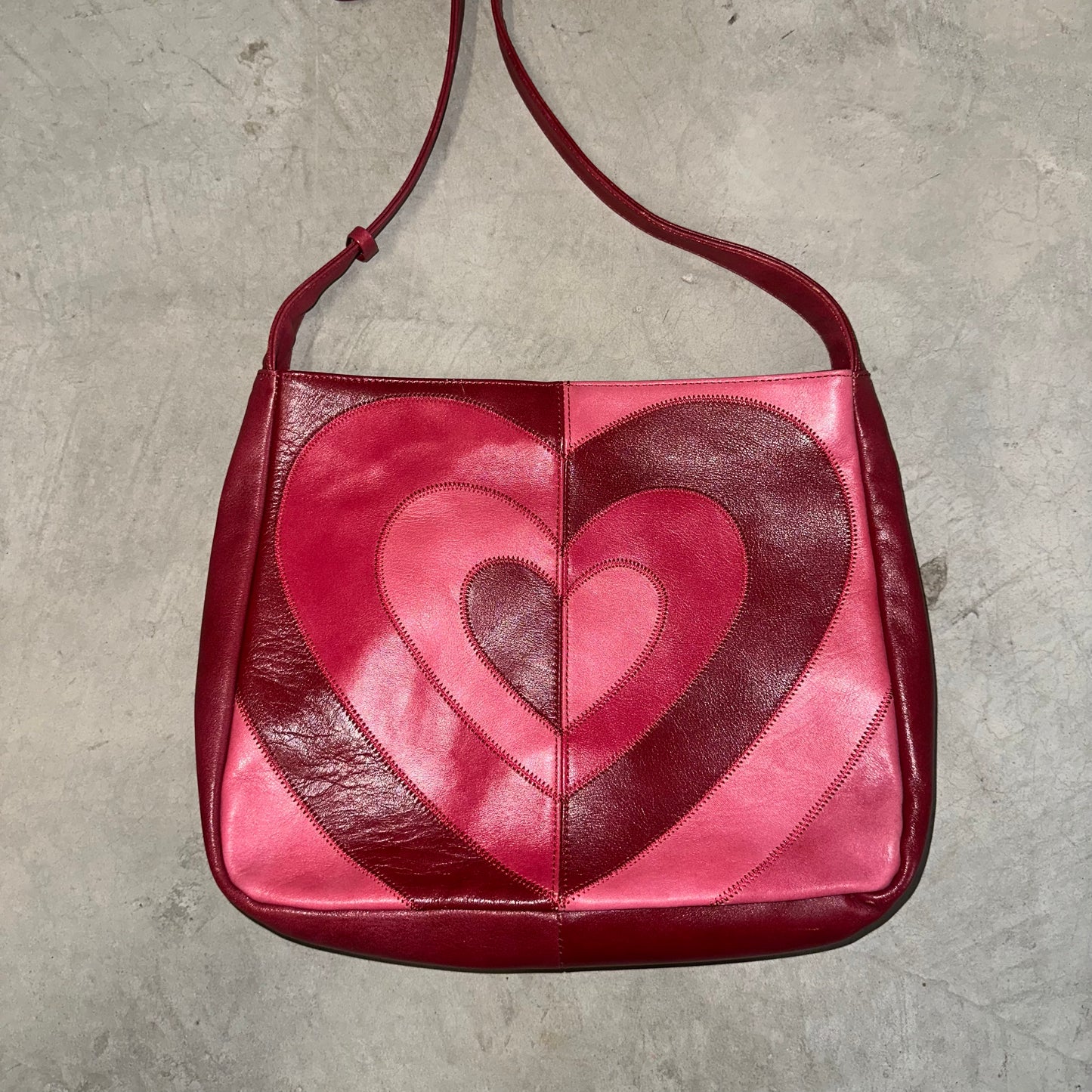 Moschino Leather Heart Print Crossbody Bag