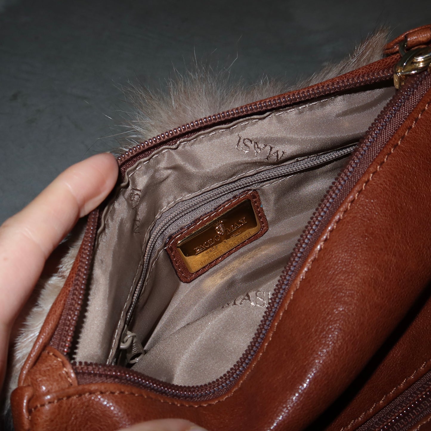 Paolo Masi Brown Fox Fur Bag