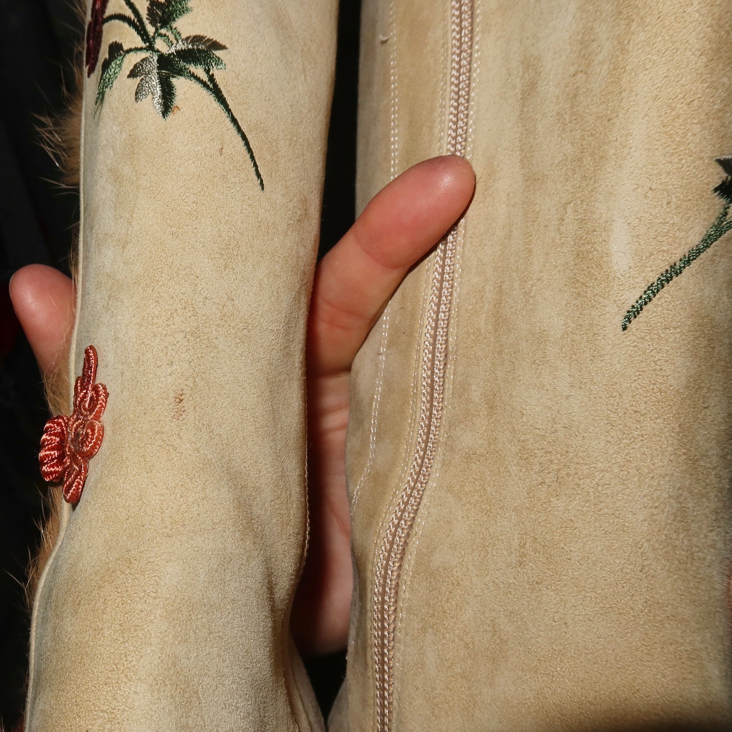 John Galliano AW2002 Suede and Fur Boots (35.5)