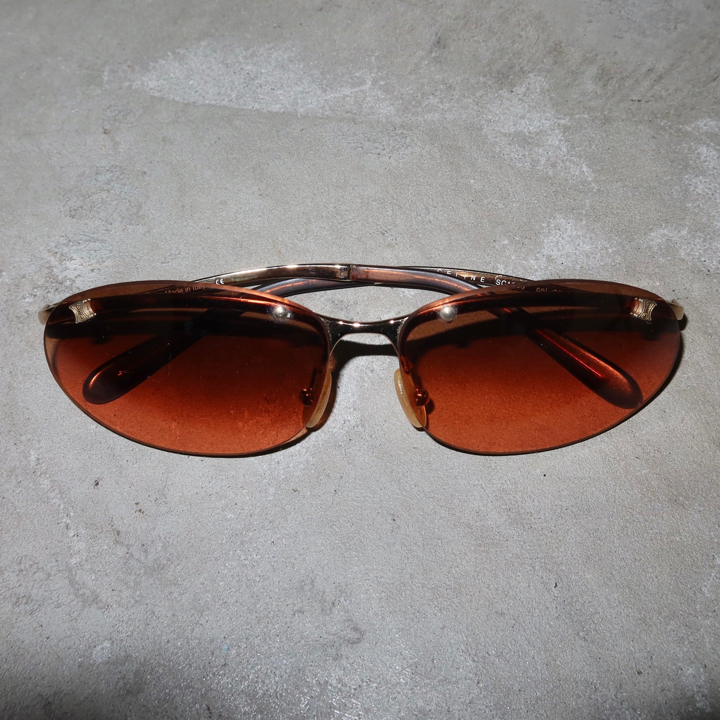 Celine Orange Tinted Sunglasses with Gold Hardware