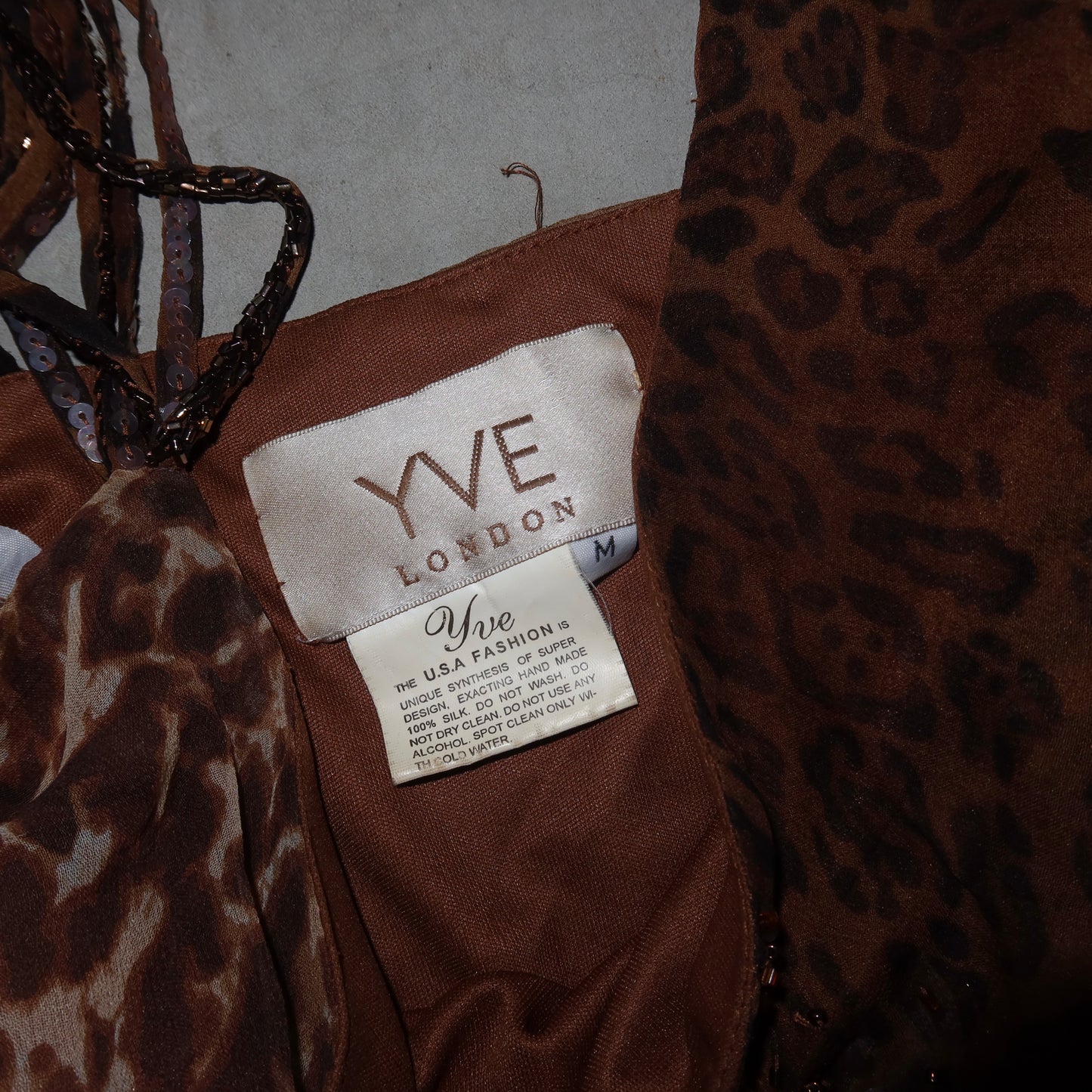 YVE London Silk Leopard Print Dress