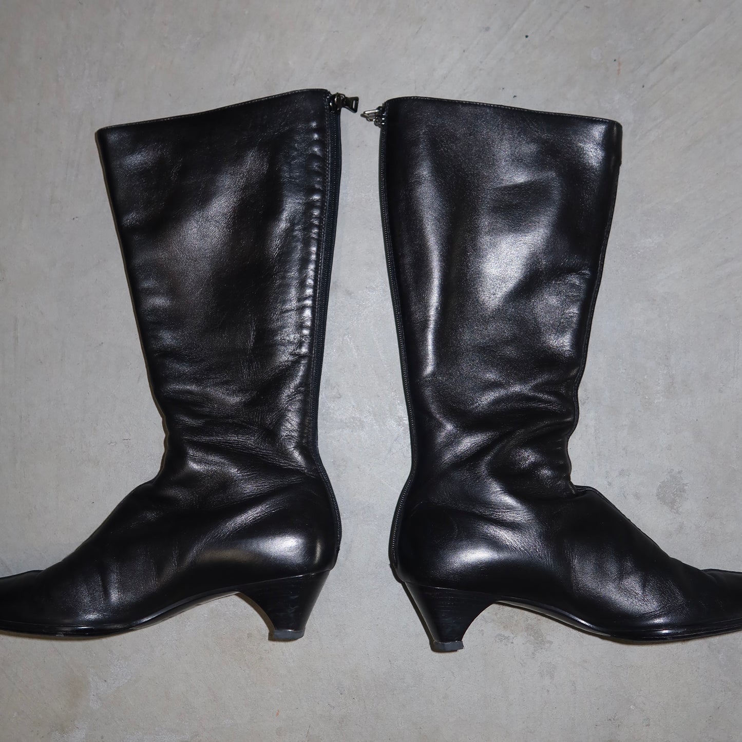 Prada Square Toe Heeled Buckle Boots (37.5)