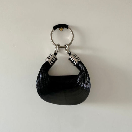 Chloe Large Black Sequin Bracelet Bag