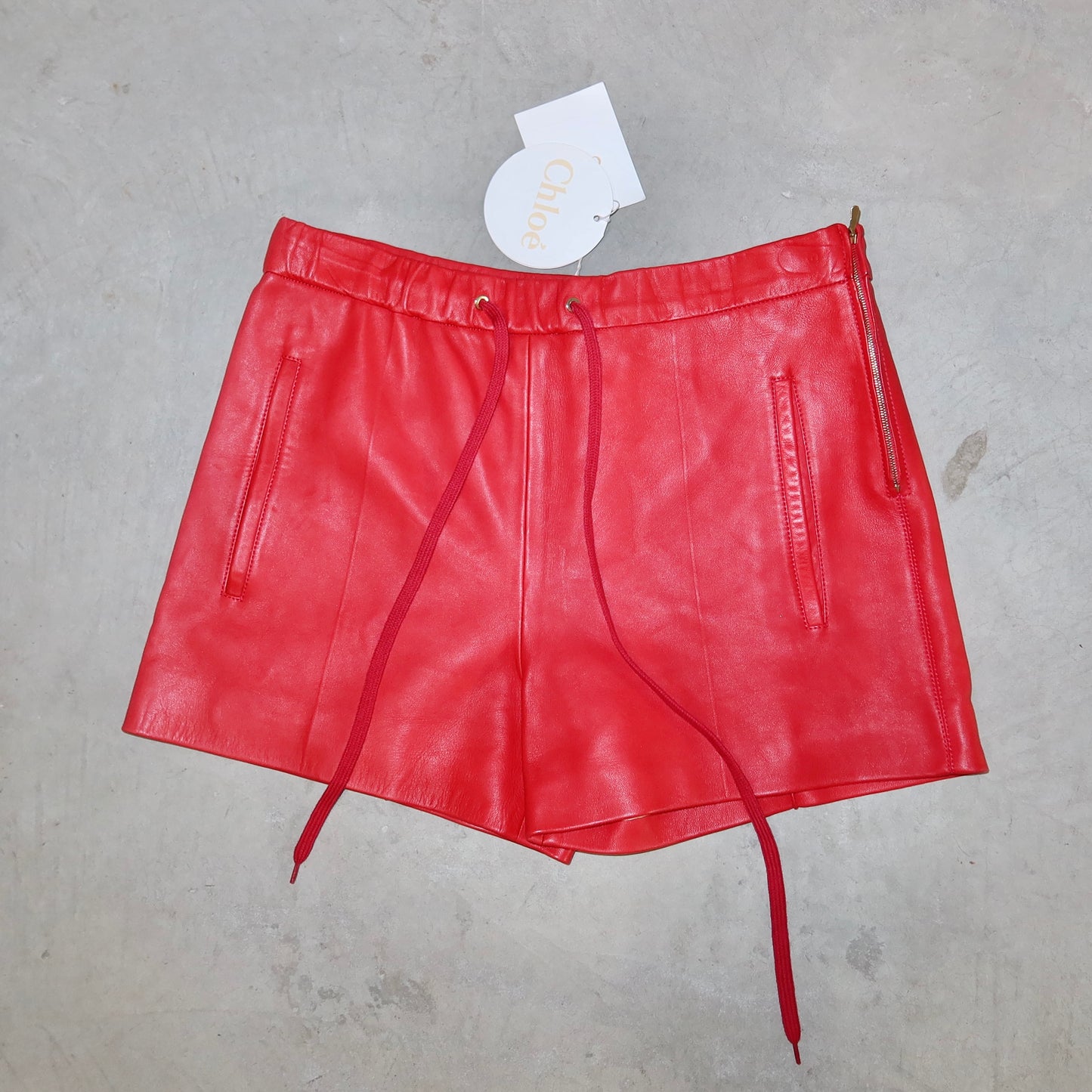 Chloé 2013 Red Leather Shorts (BNWT)