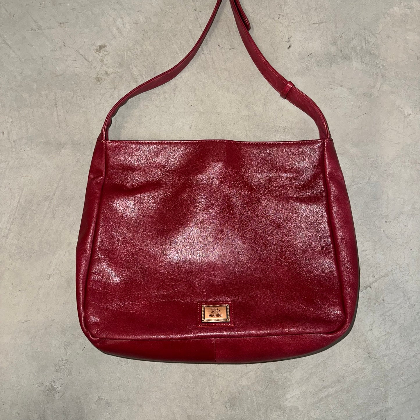 Moschino Leather Heart Print Crossbody Bag