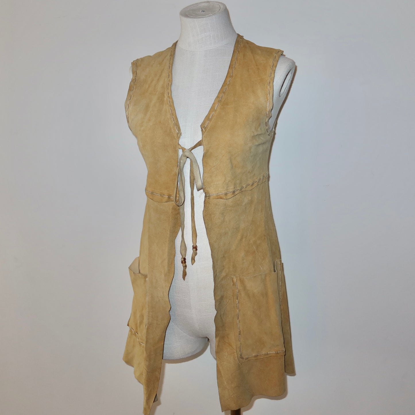 D&G Suede Tie Front Top