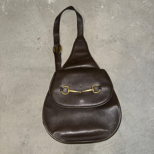 Gucci Brown Leather Horse-Bit Crossbody