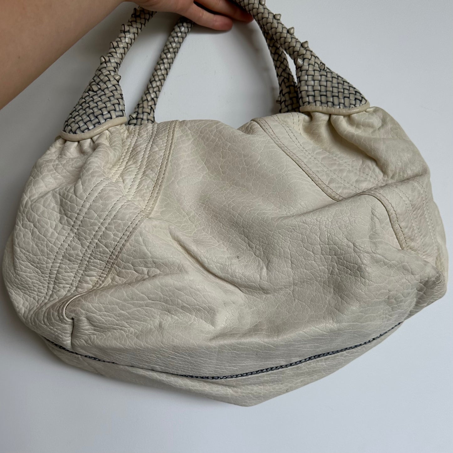 Fendi White Leather Spy Bag