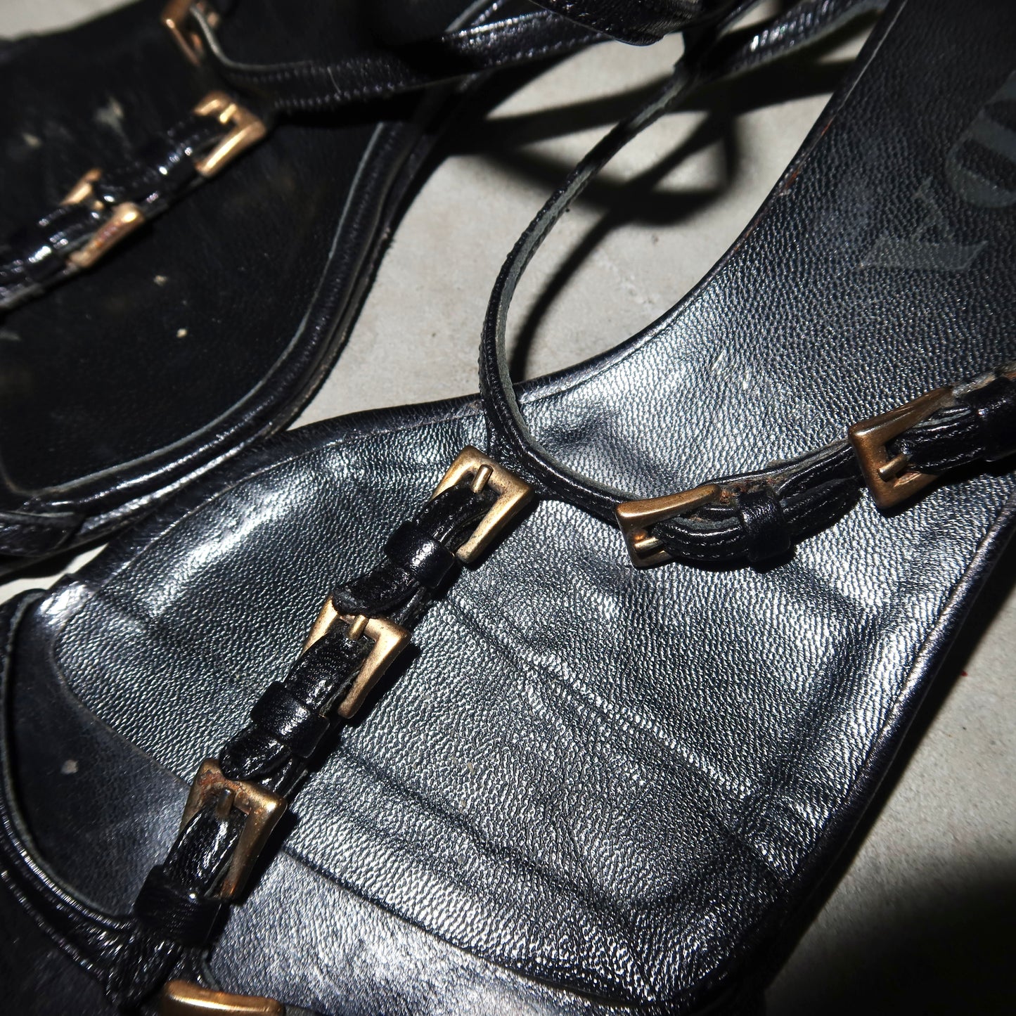 Prada Gold Multi Buckle Kitten Heels (35.5)