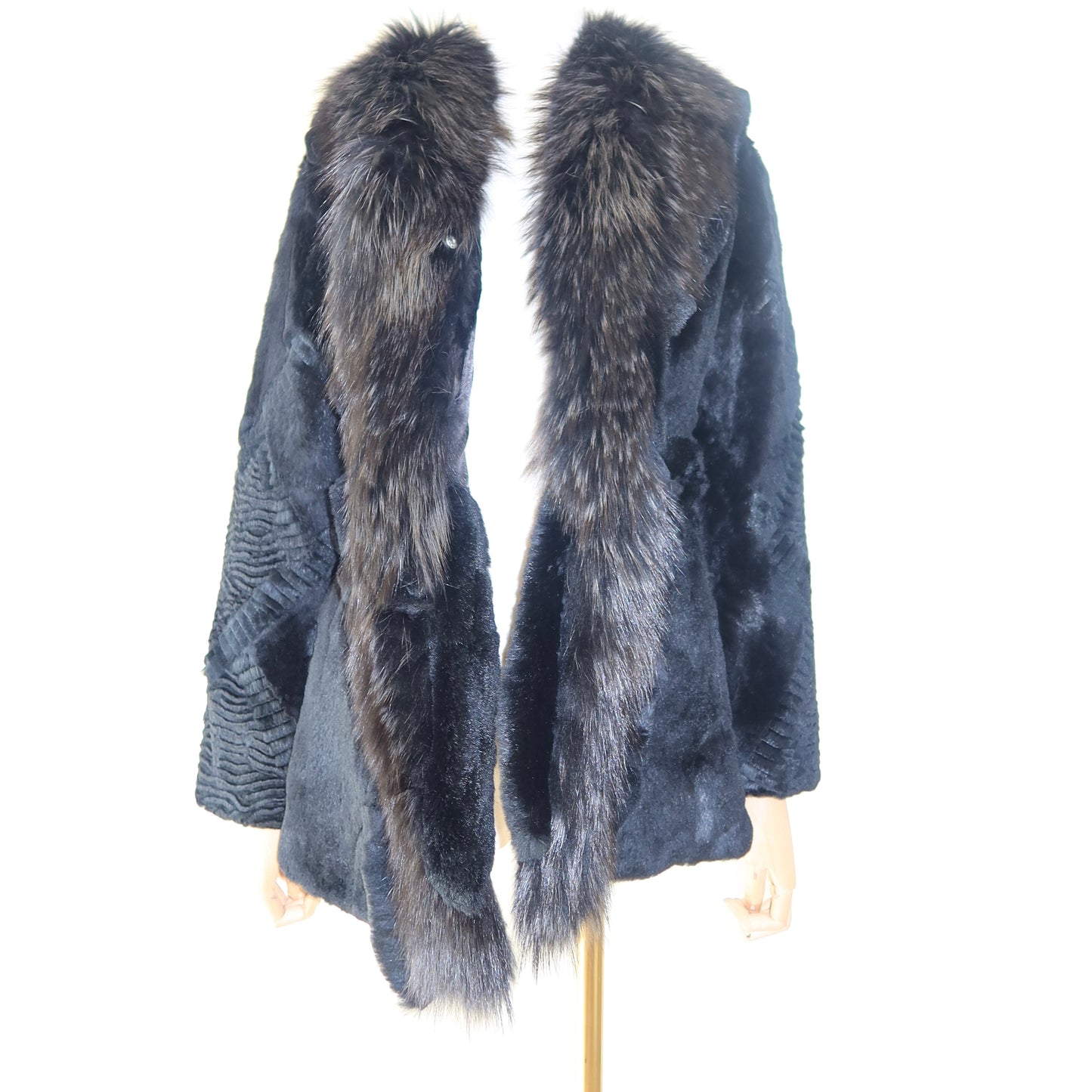 Vintage Black Real Fur Coat