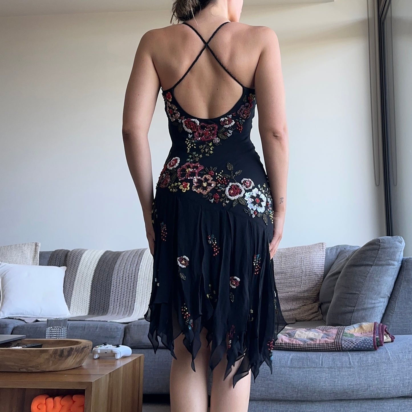 Sue Wong Embellished Floral Dress