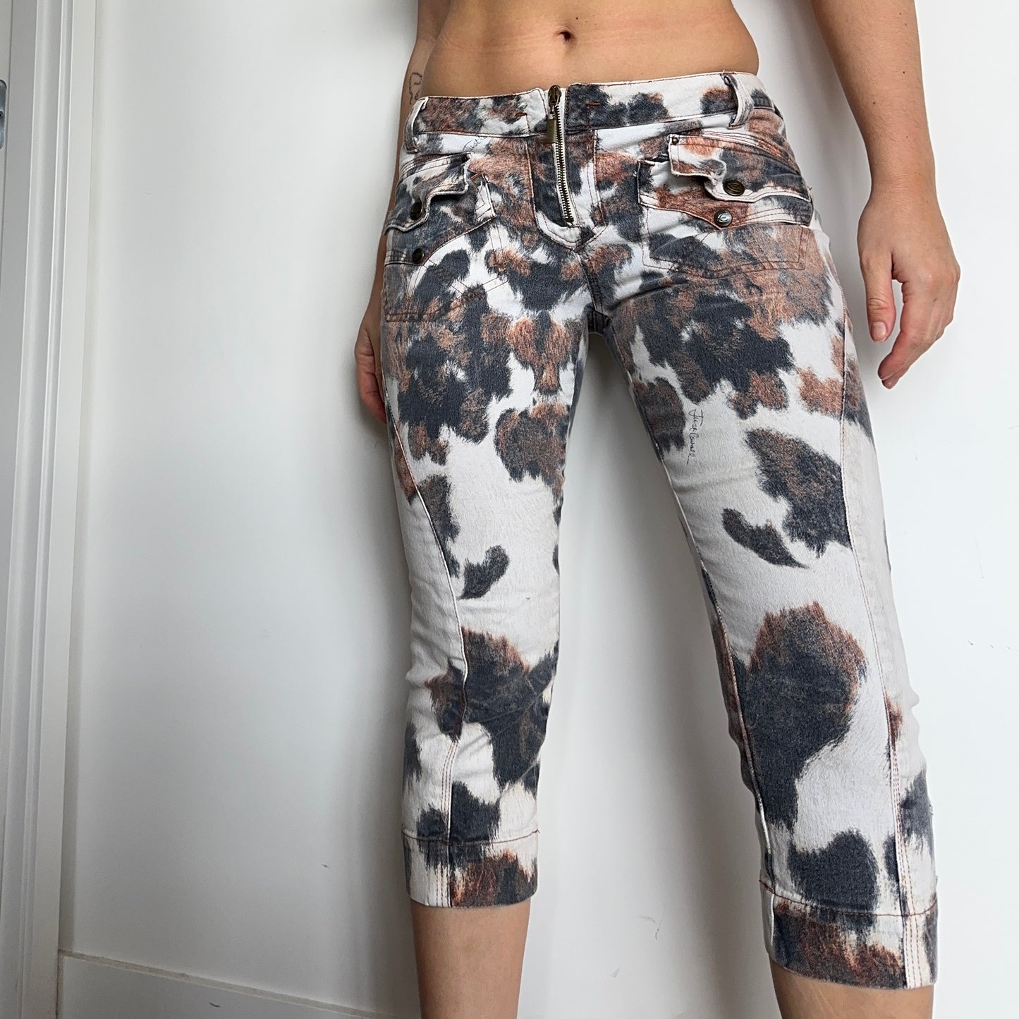 Just Cavalli Cow Print Capris