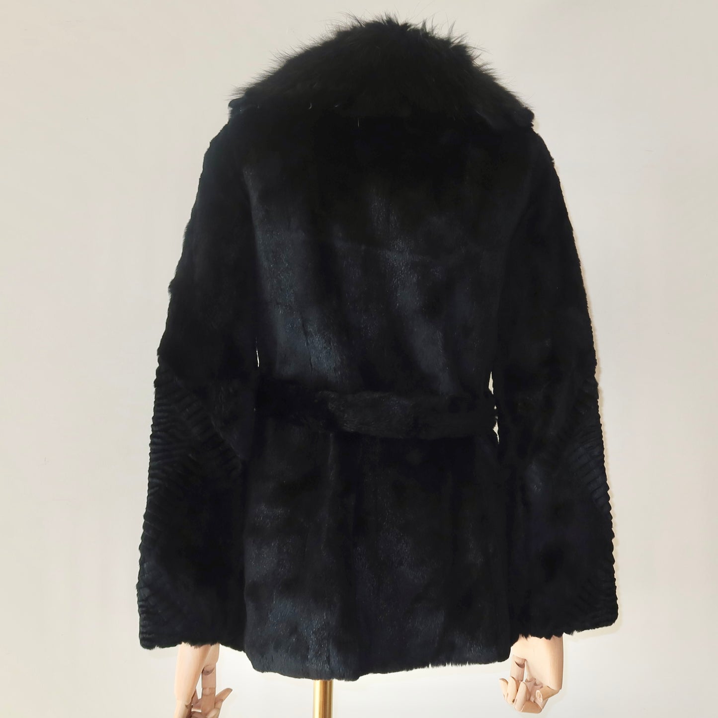 Vintage Black Real Fur Coat