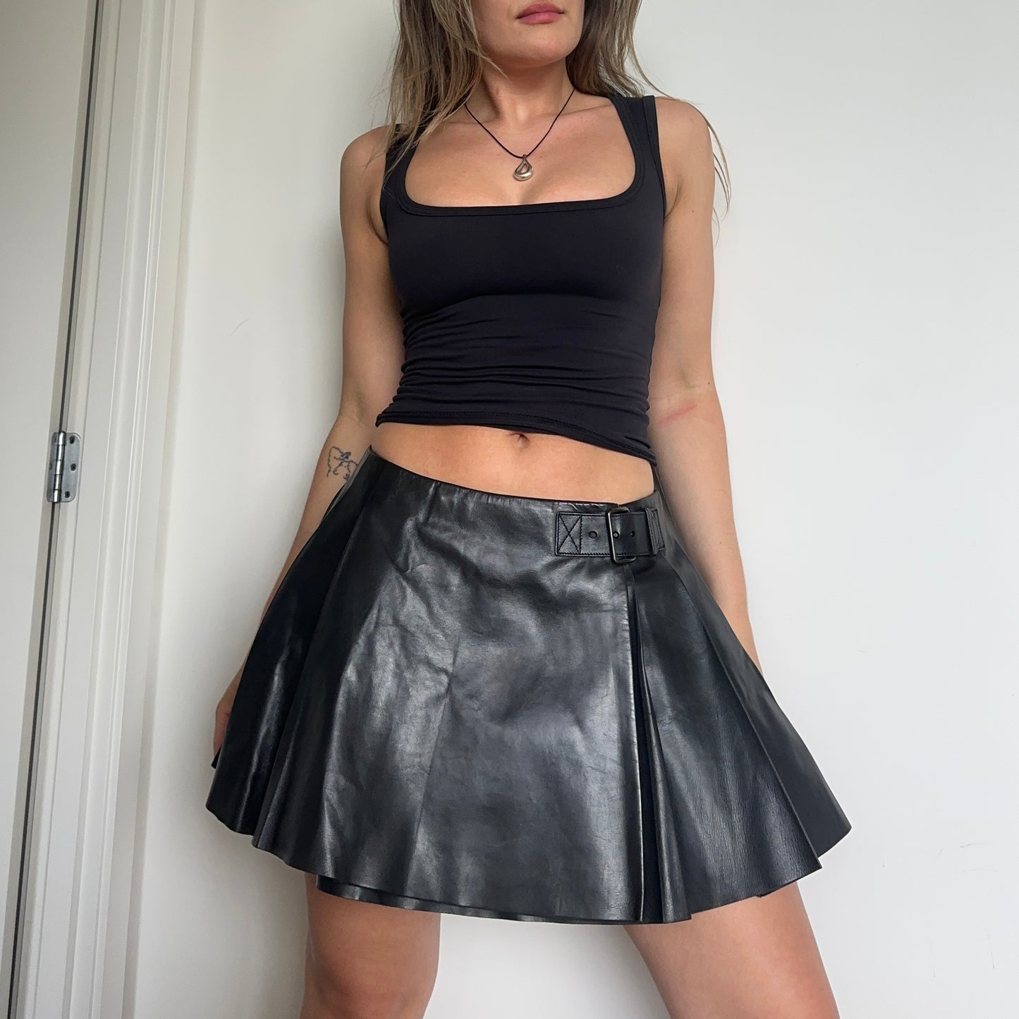 Miu Miu Leather Mini Skirt