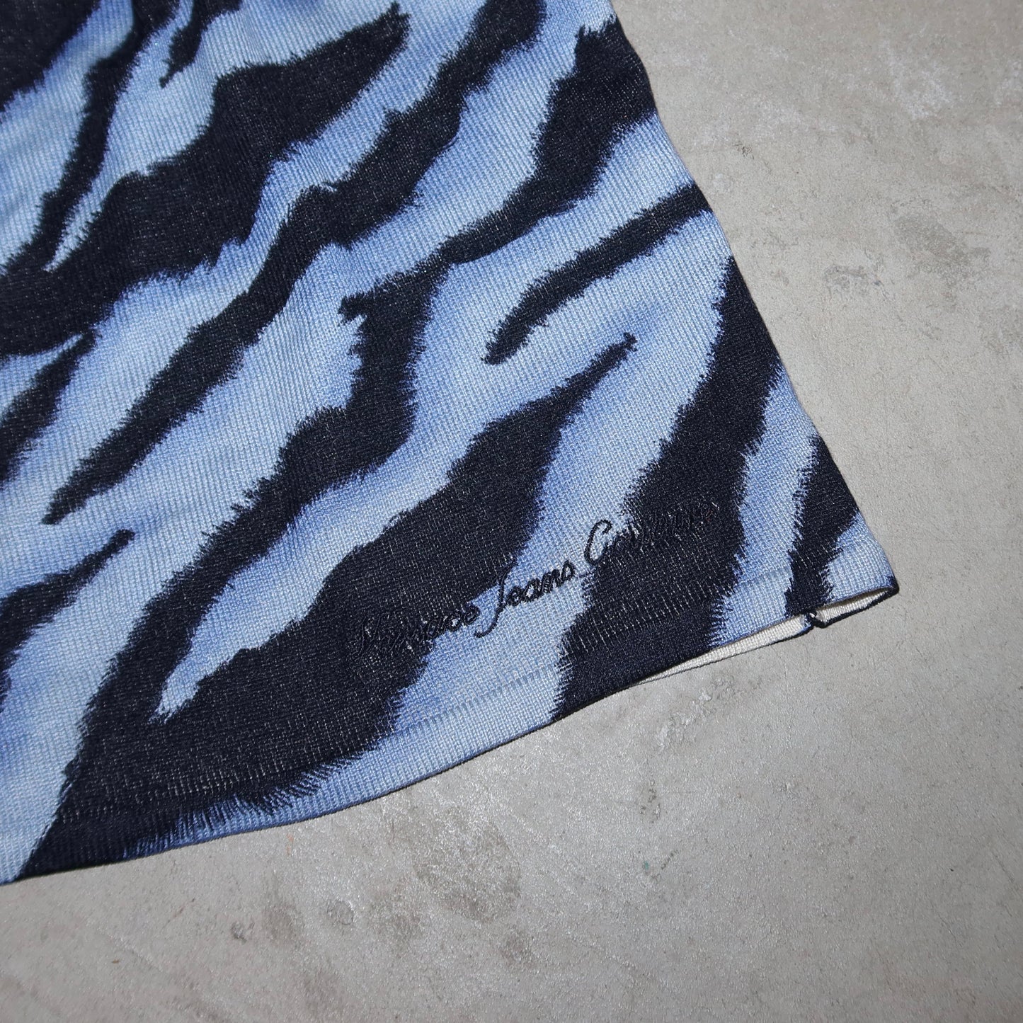 Versace Blue Tiger Print Knit Tank