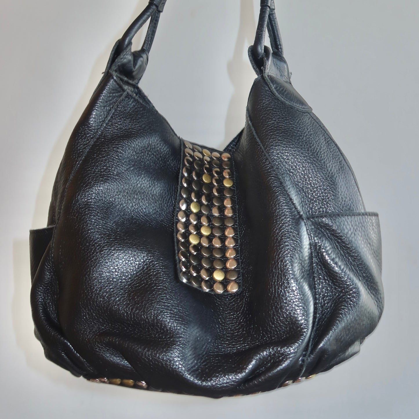 Tres Studded Leather Bag