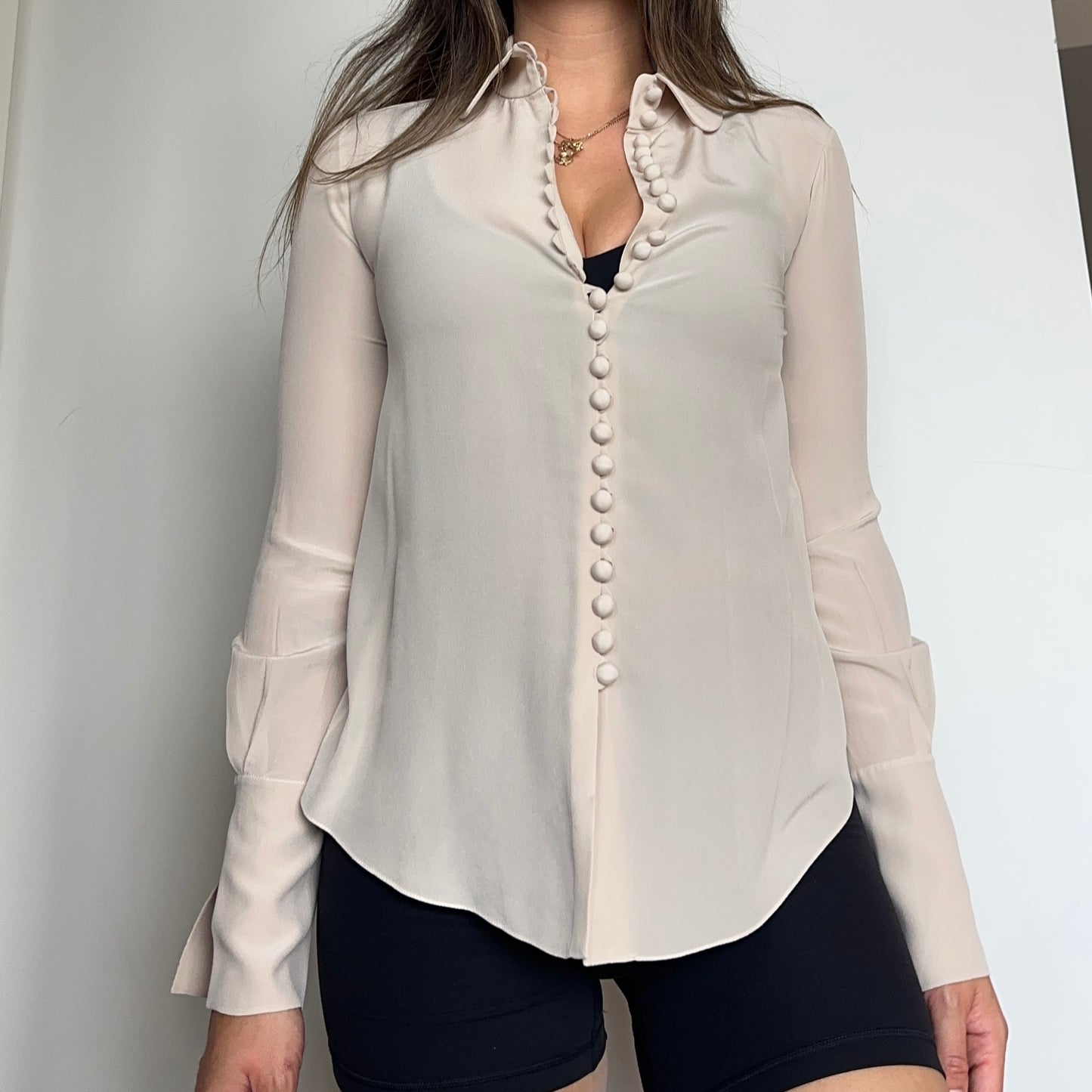 Chloé AW2015 Silk Micro Button Shirt
