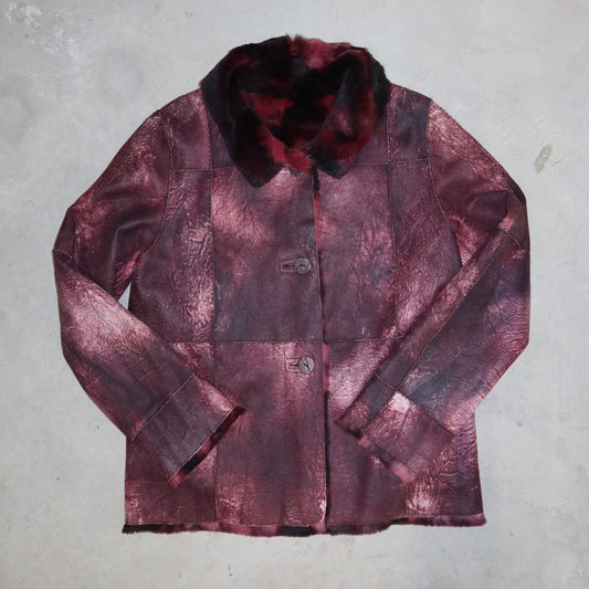 Vintage Reversible Red Leather and Fur Jacket