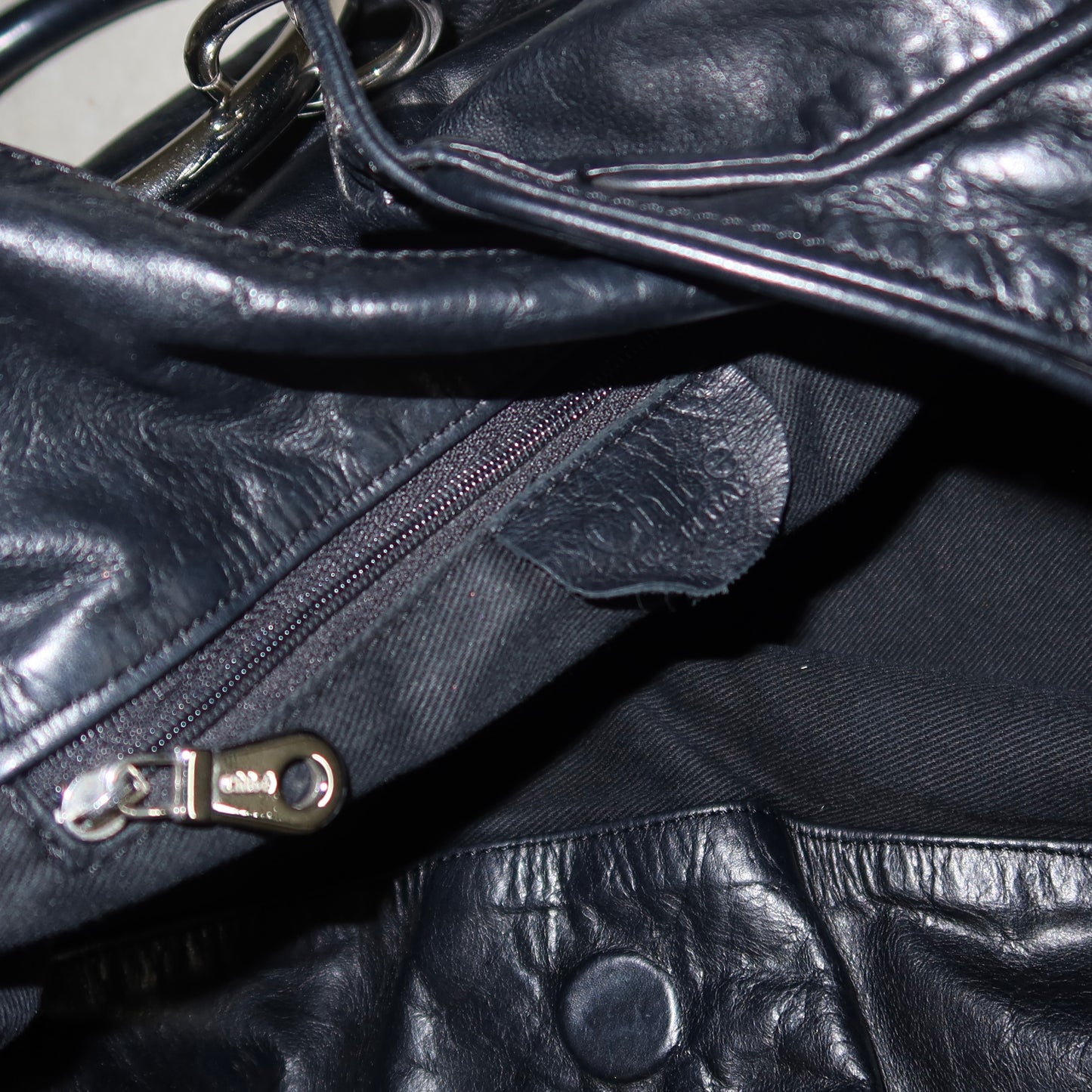 Chloé Black Leather Tapestry Nile Bracelet Bag