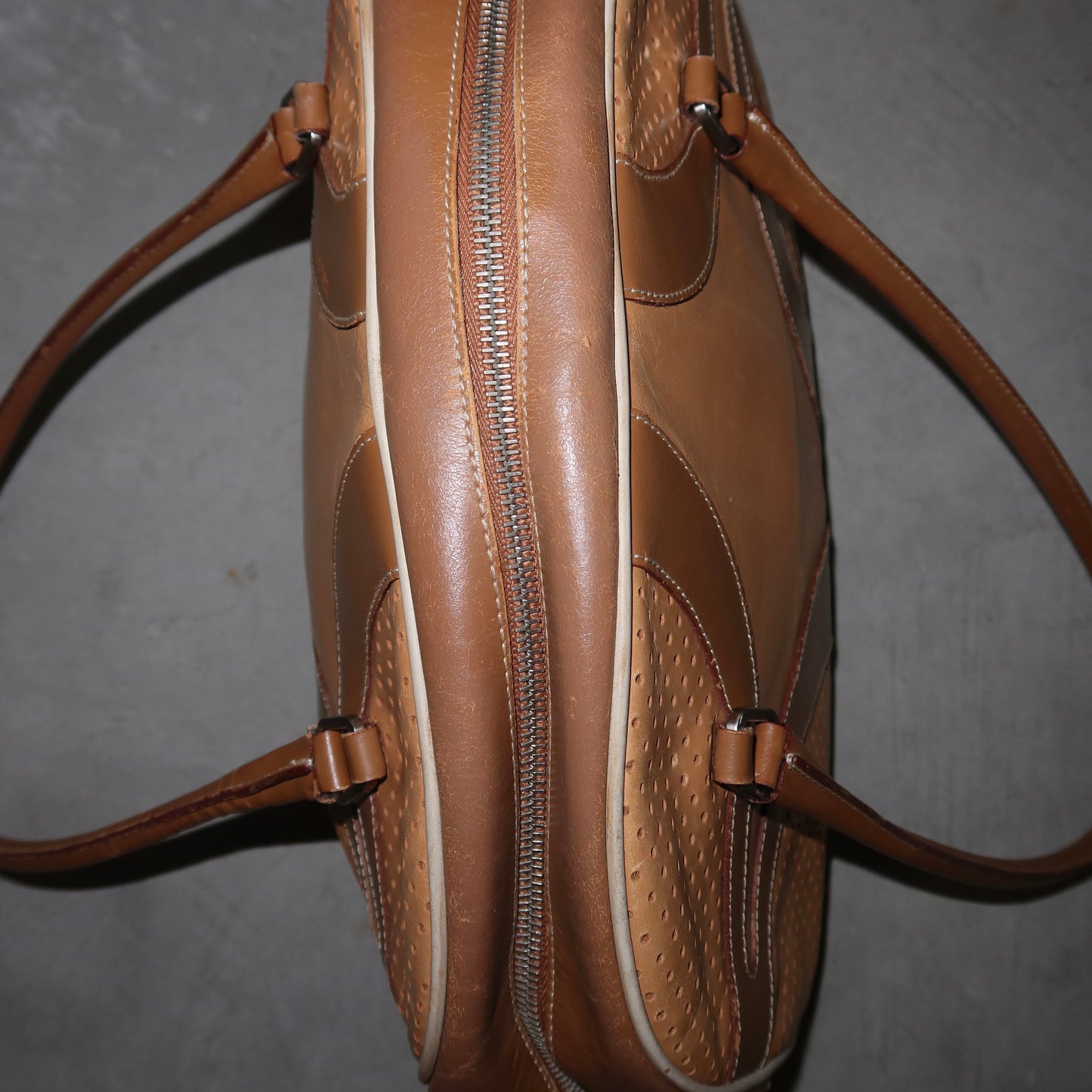 Prada Brown Leather Bowling Bag
