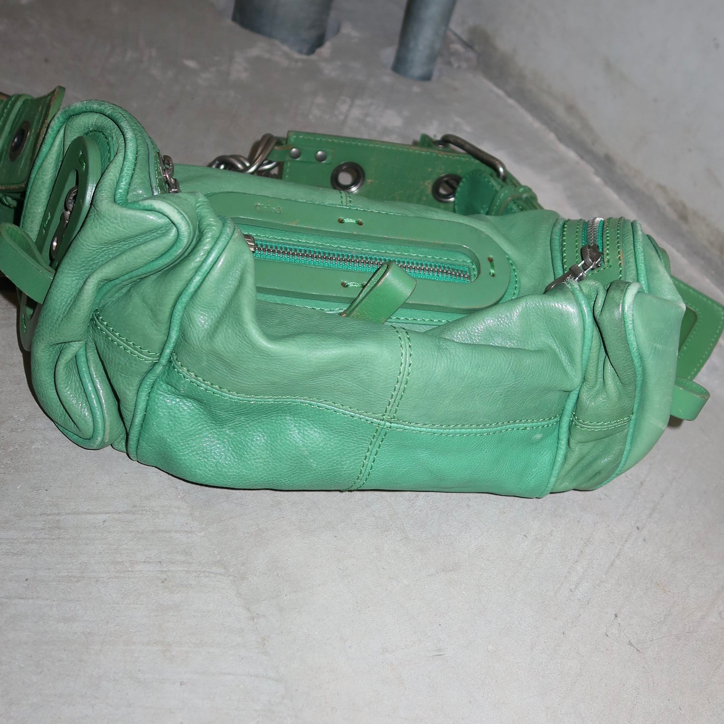 Chloé Green Leather AW2003 Chain Bag
