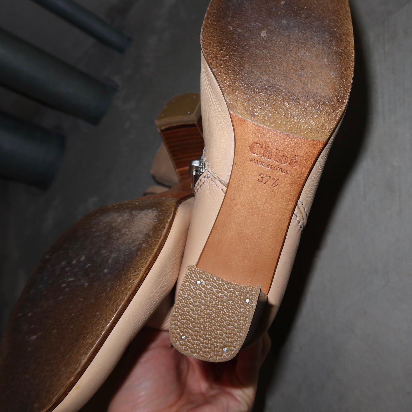 Chloé Cream Paddington Boots (37.5)