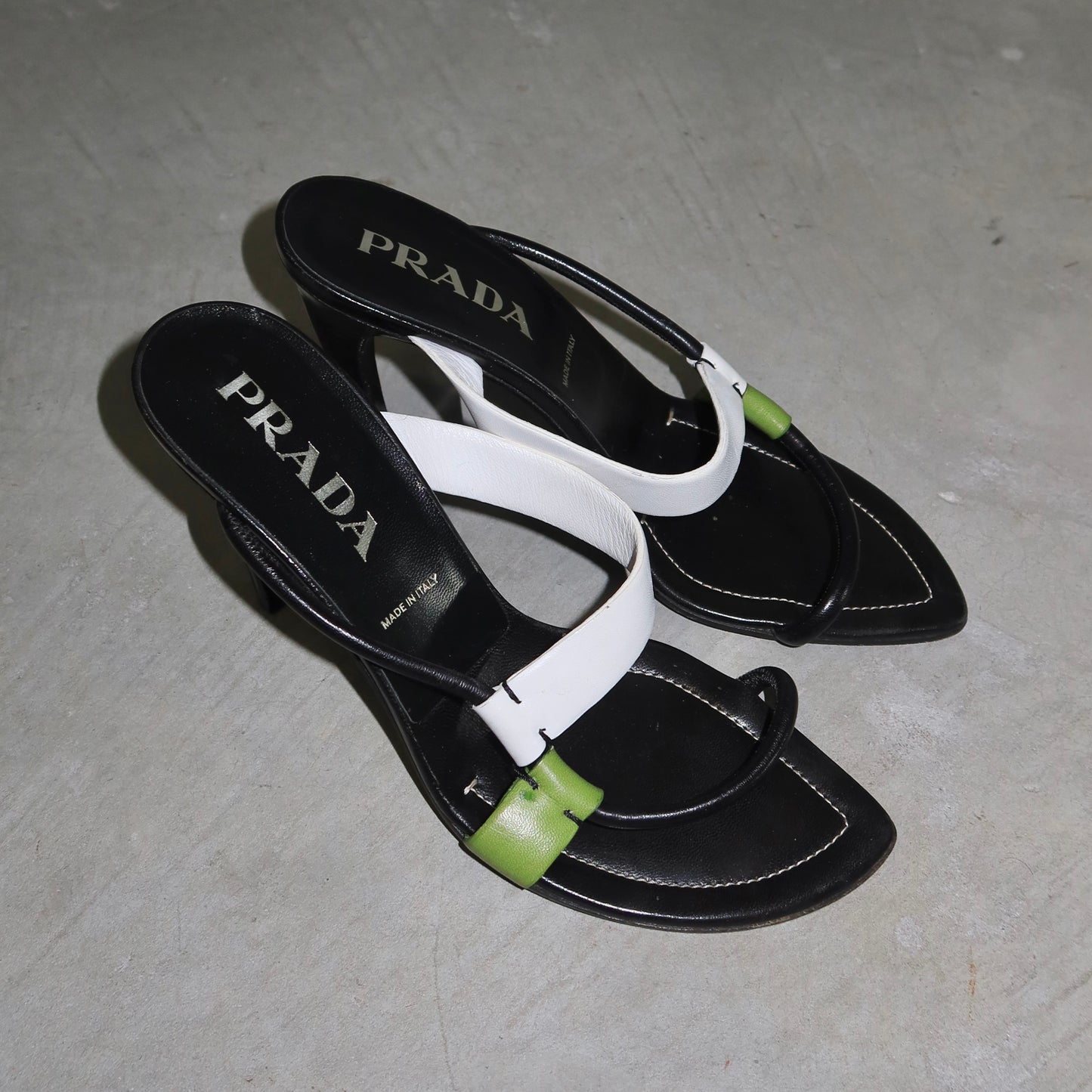 Prada White and Green Heels (38)