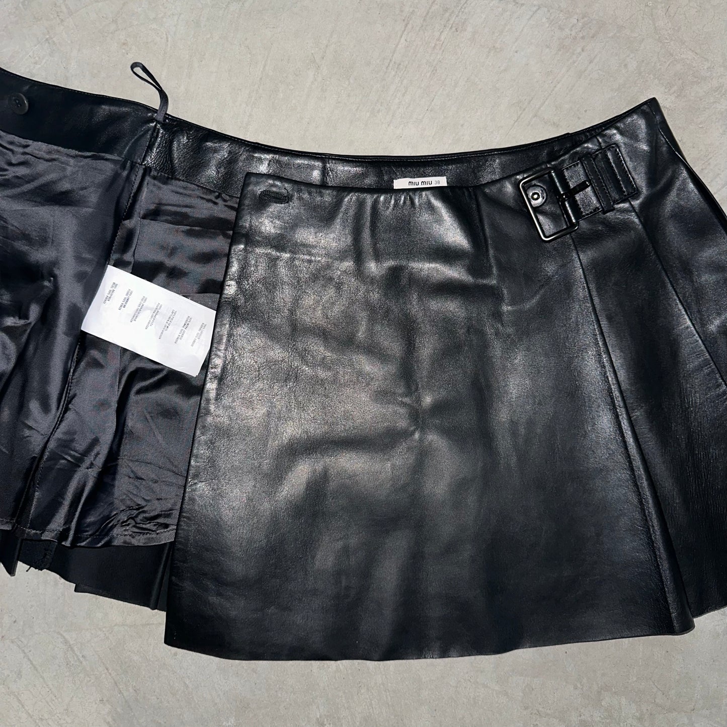 Miu Miu Leather Mini Skirt