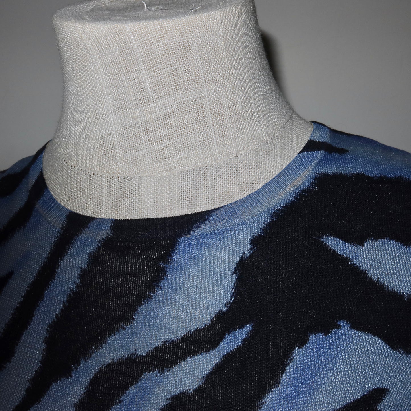 Versace Blue Tiger Print Knit Tank