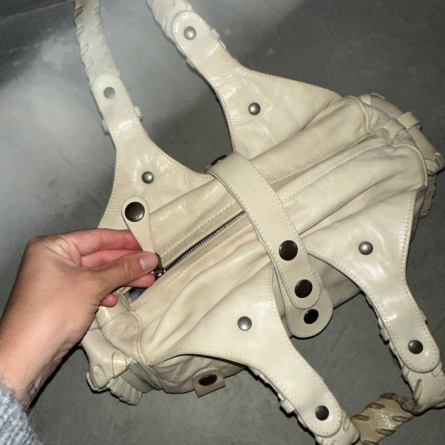 Chloe Cream Leather Silverado Bag