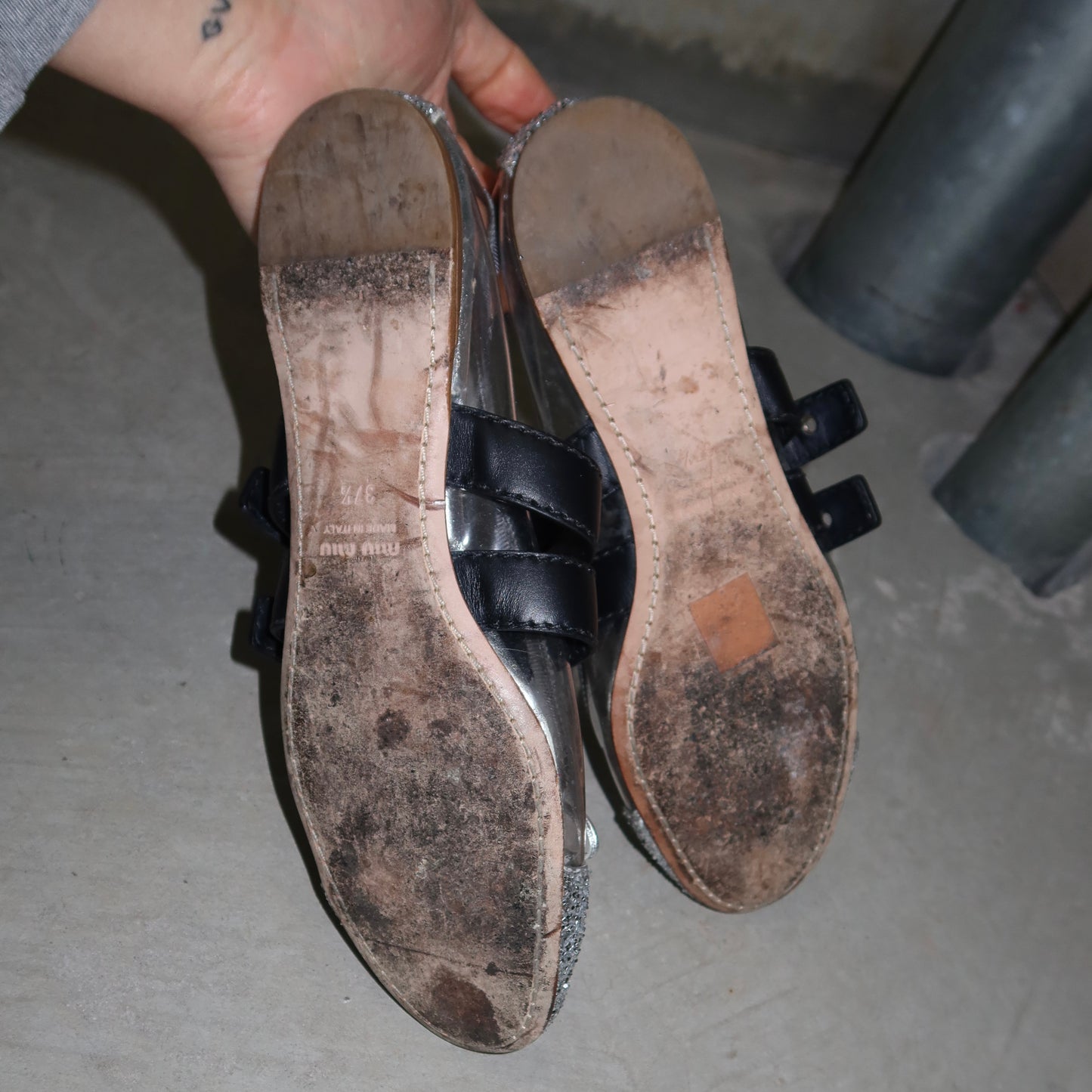 Miu Miu Perspex and Glitter Ballet Flats (37.5)