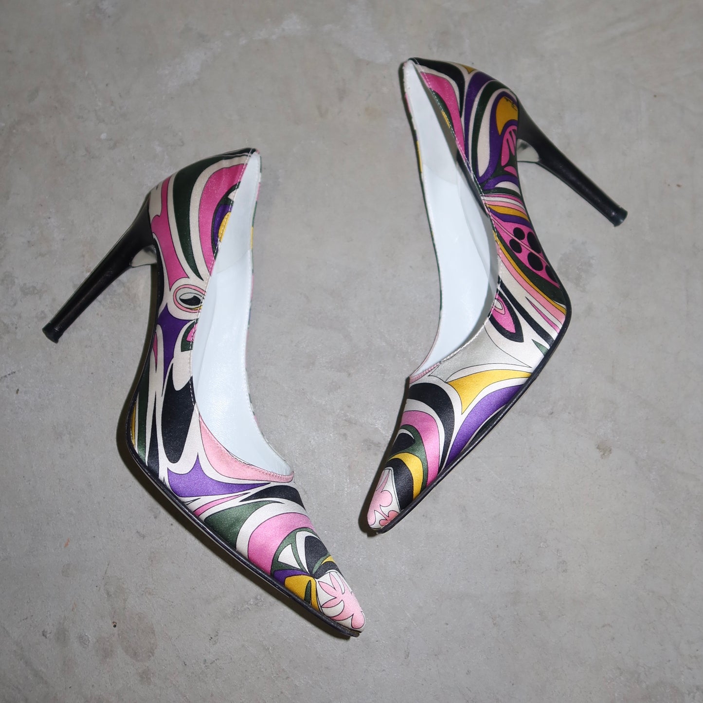 Emilio Pucci Printed Satin Heels (37.5)