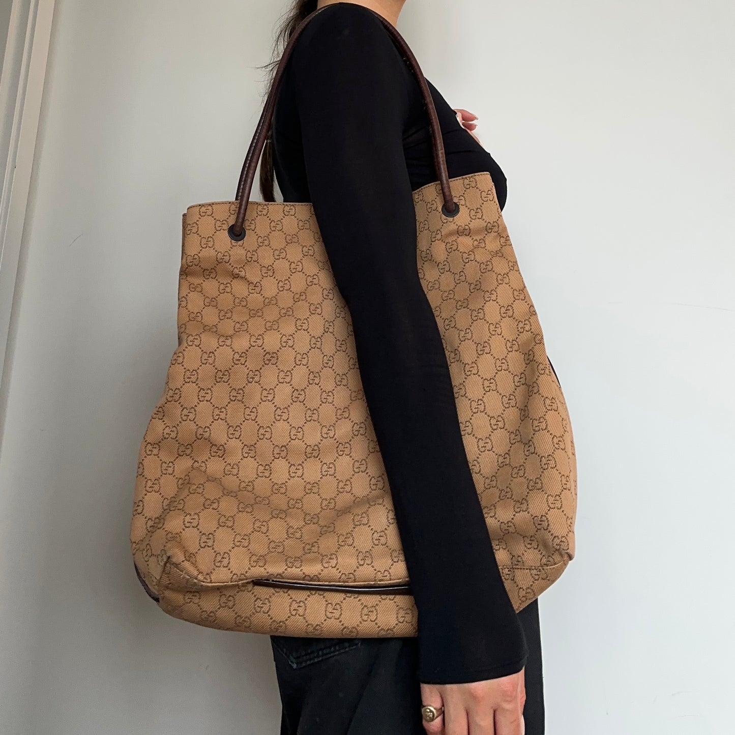Gucci Monogram Cloth Tote Bag
