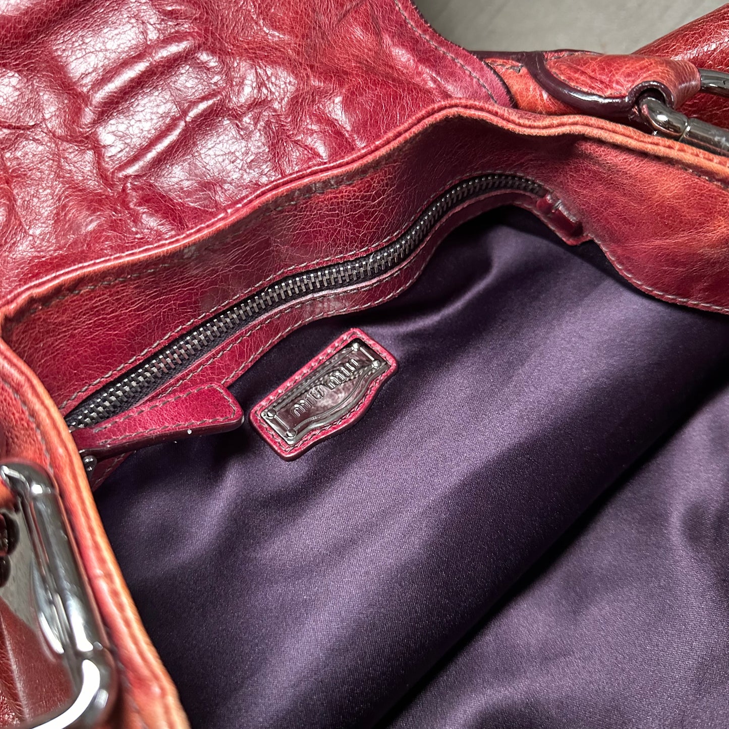 Miu Miu Oversized Rust Leather Bag