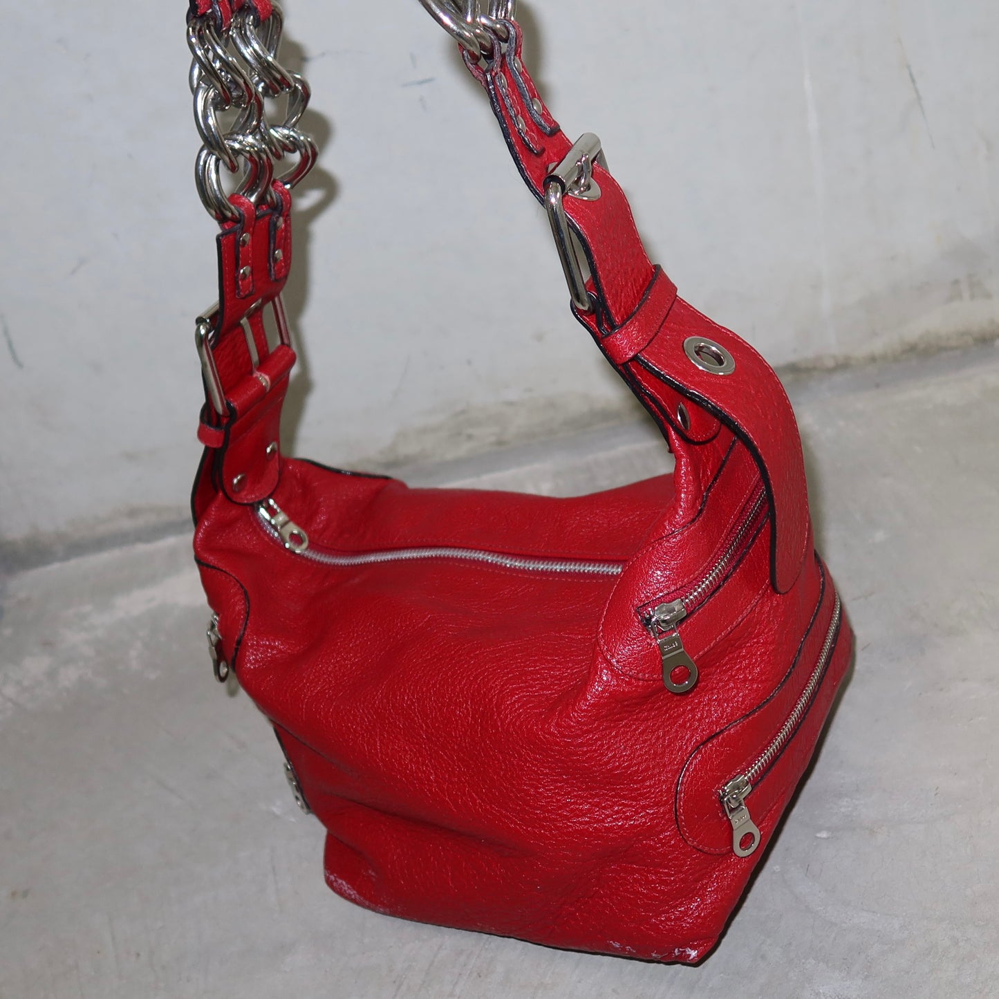 Chloé AW2003 Red Chain Handle Camera Bag