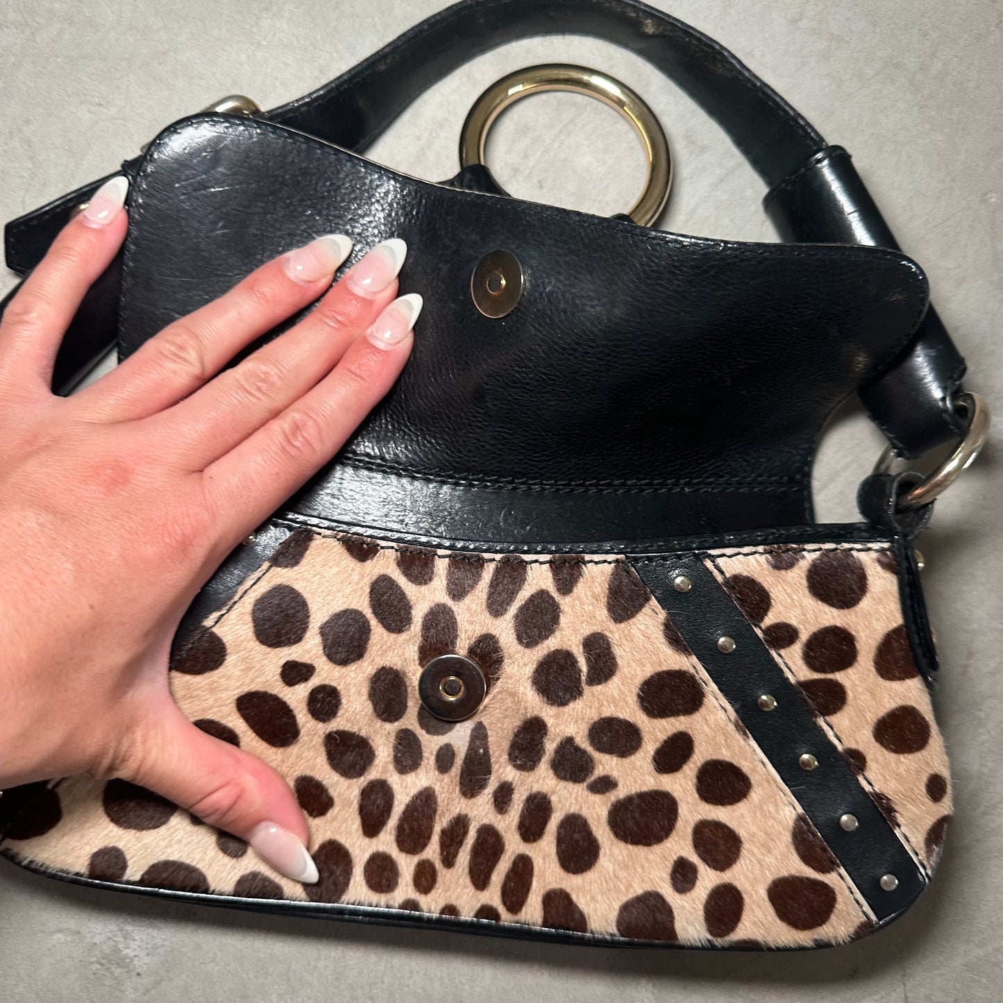 Dolce & Gabbana Flap Front Pony Hair Cheetah Print Bag