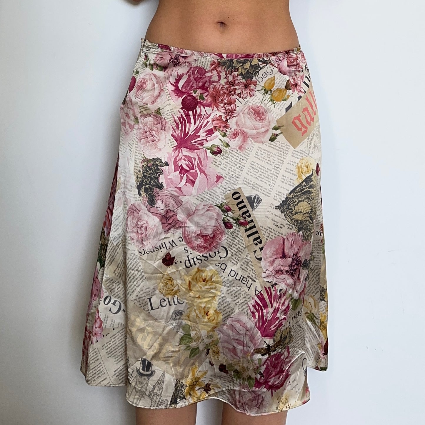 John Galliano Silk Newspaper Skirt