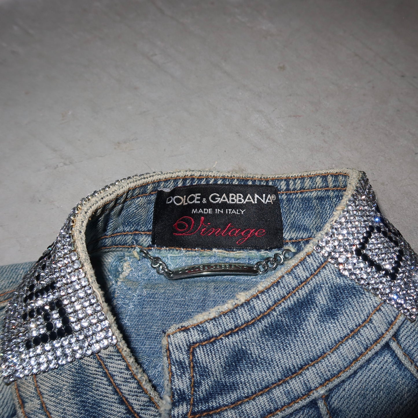 Dolce & Gabbana Rhinestone Denim Jacket
