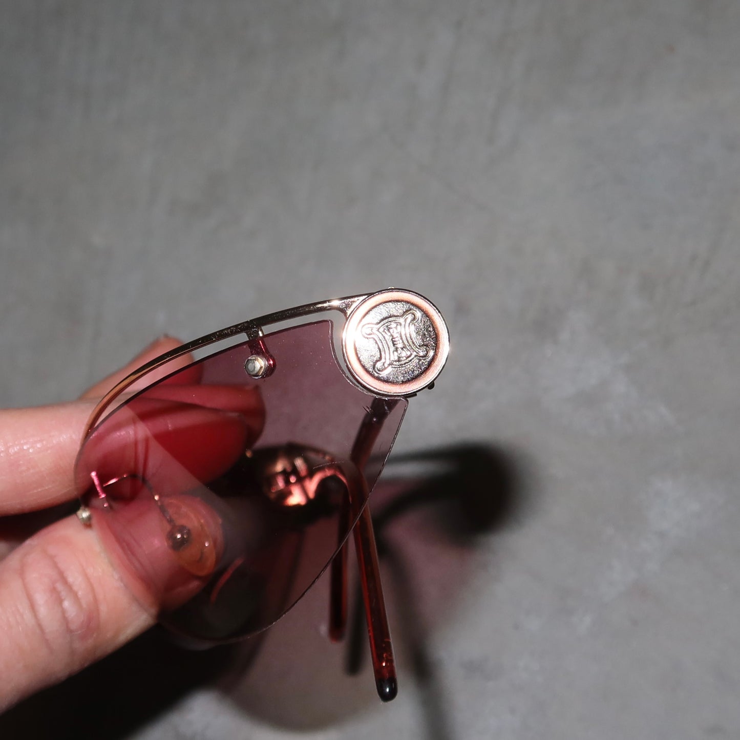Celine Pink Rimless Sunglasses