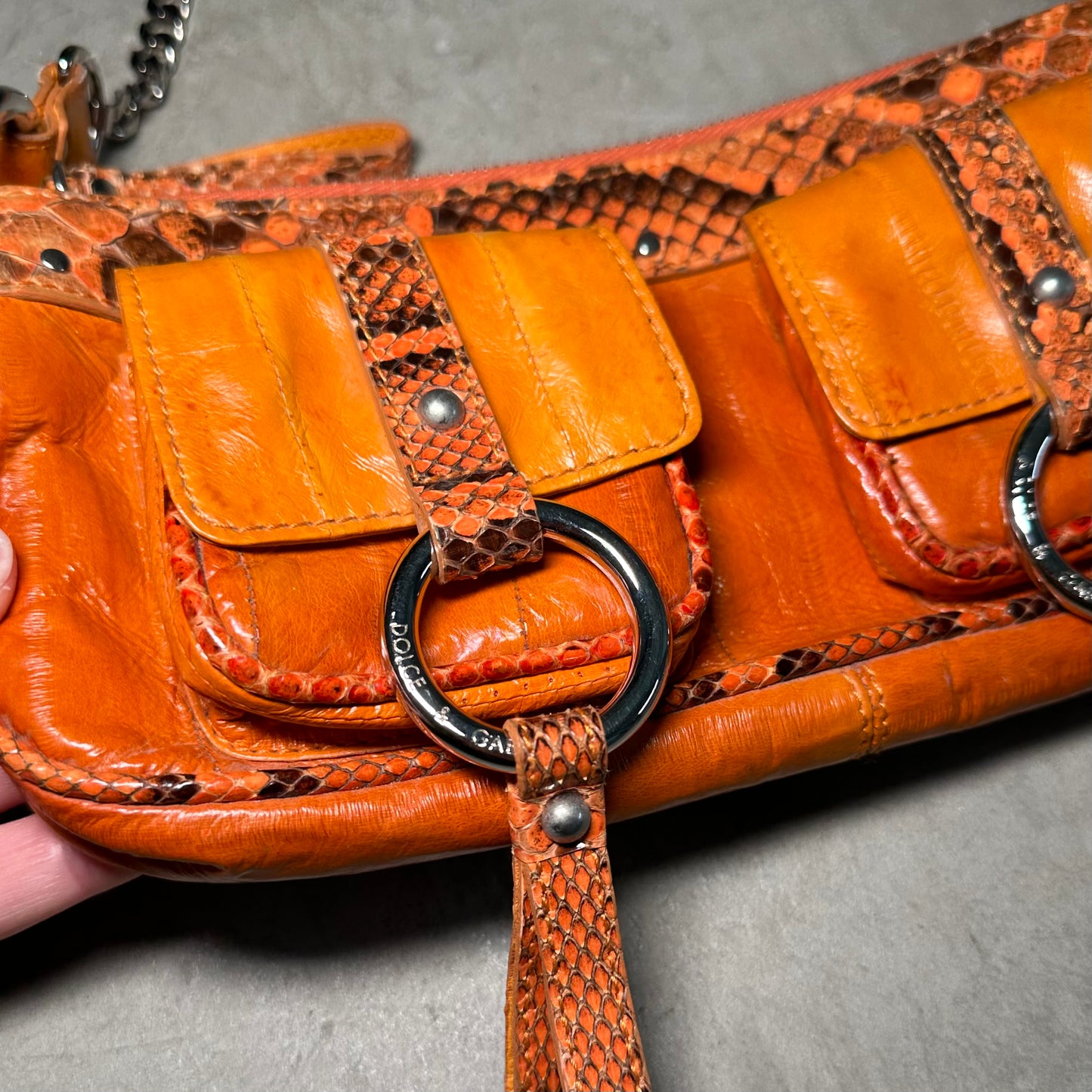 Dolce & Gabbana Orange Leather Mini Bag