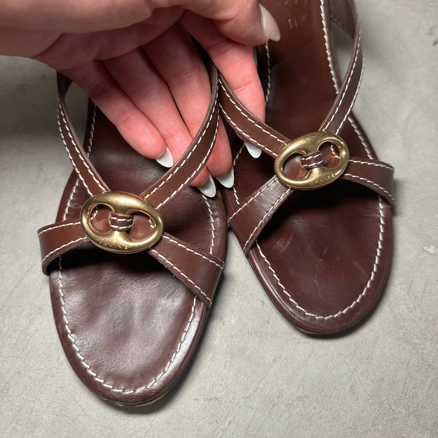 Celine Brown Leather Heels