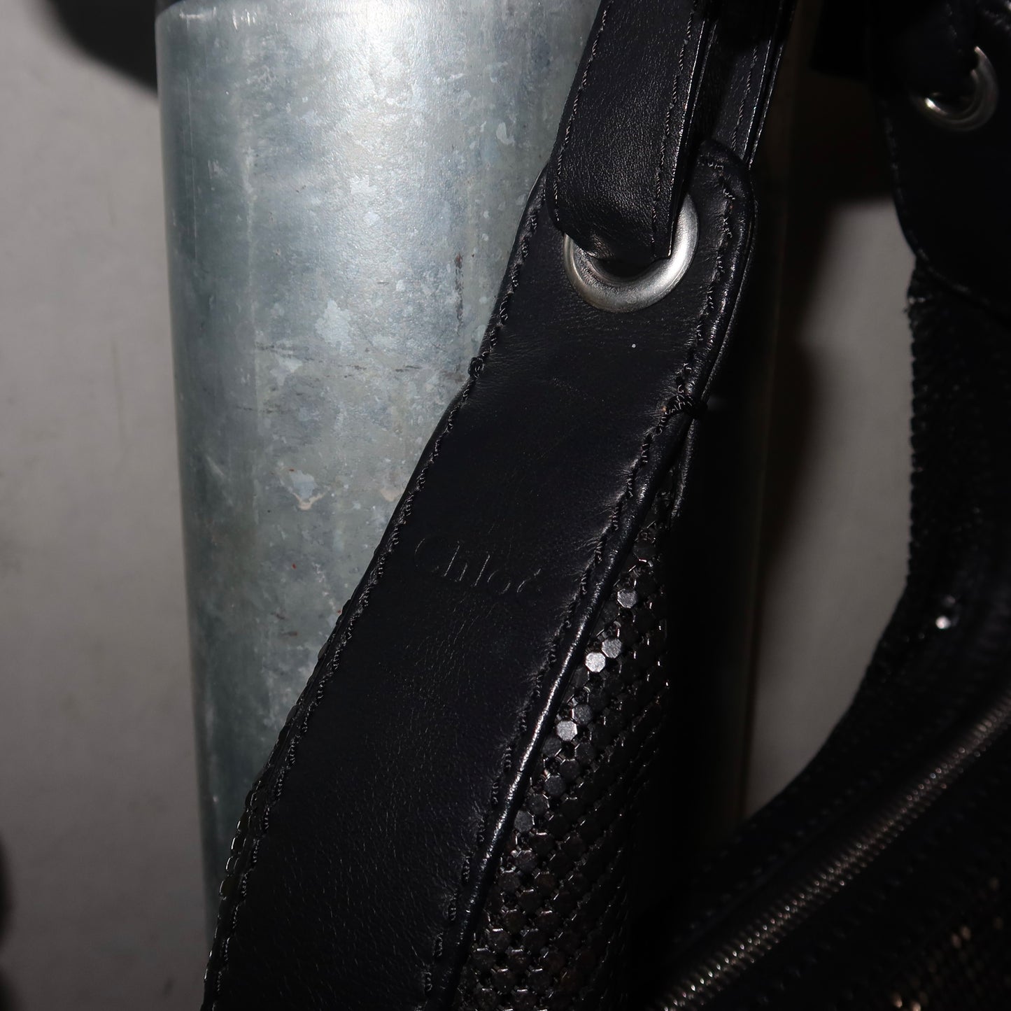 Chloé Black Chainmail Hobo Bag