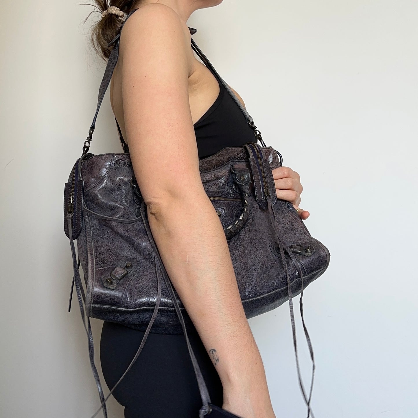 Balenciaga Dark Purple City Bag