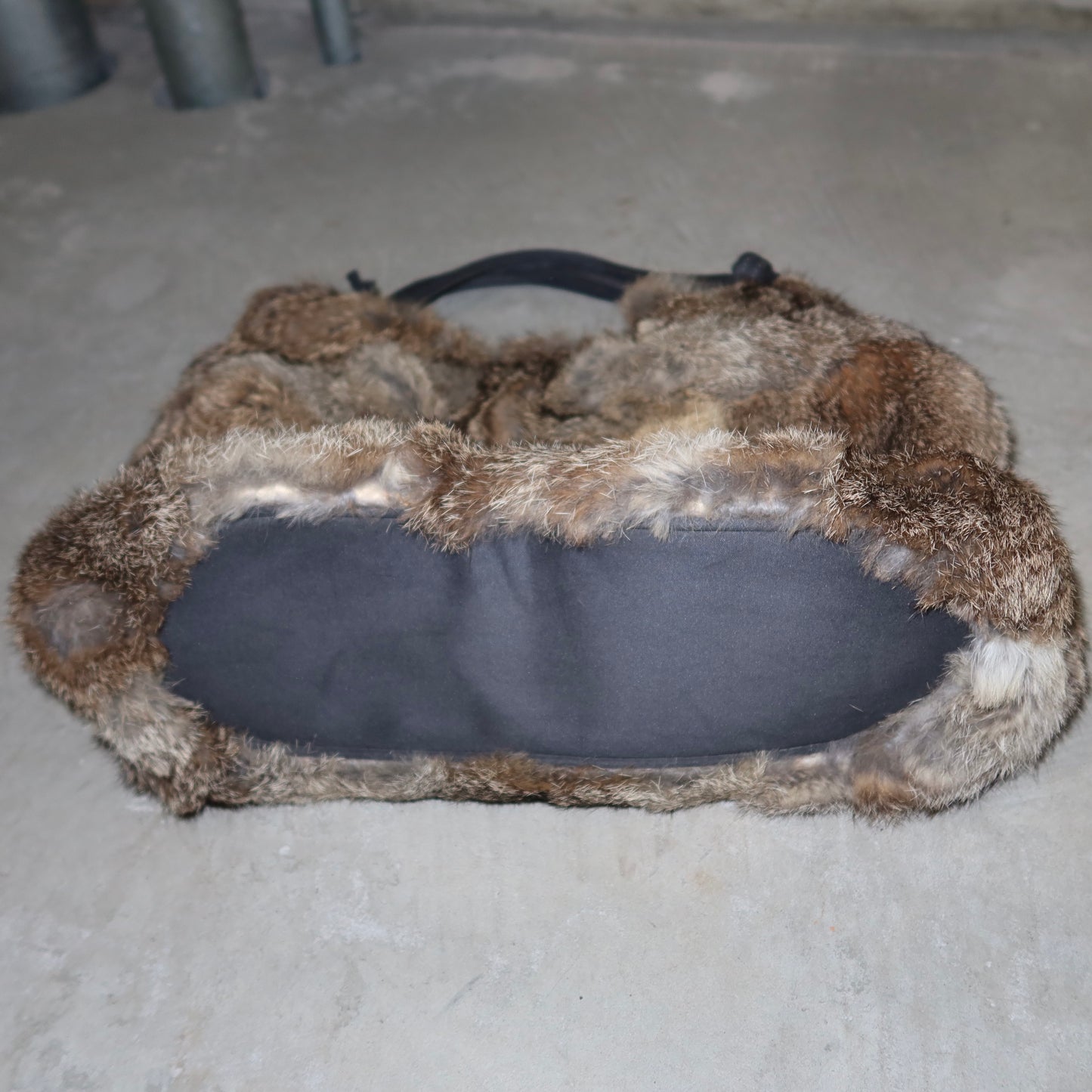 Vintage Grey Rabbit Fur Bag