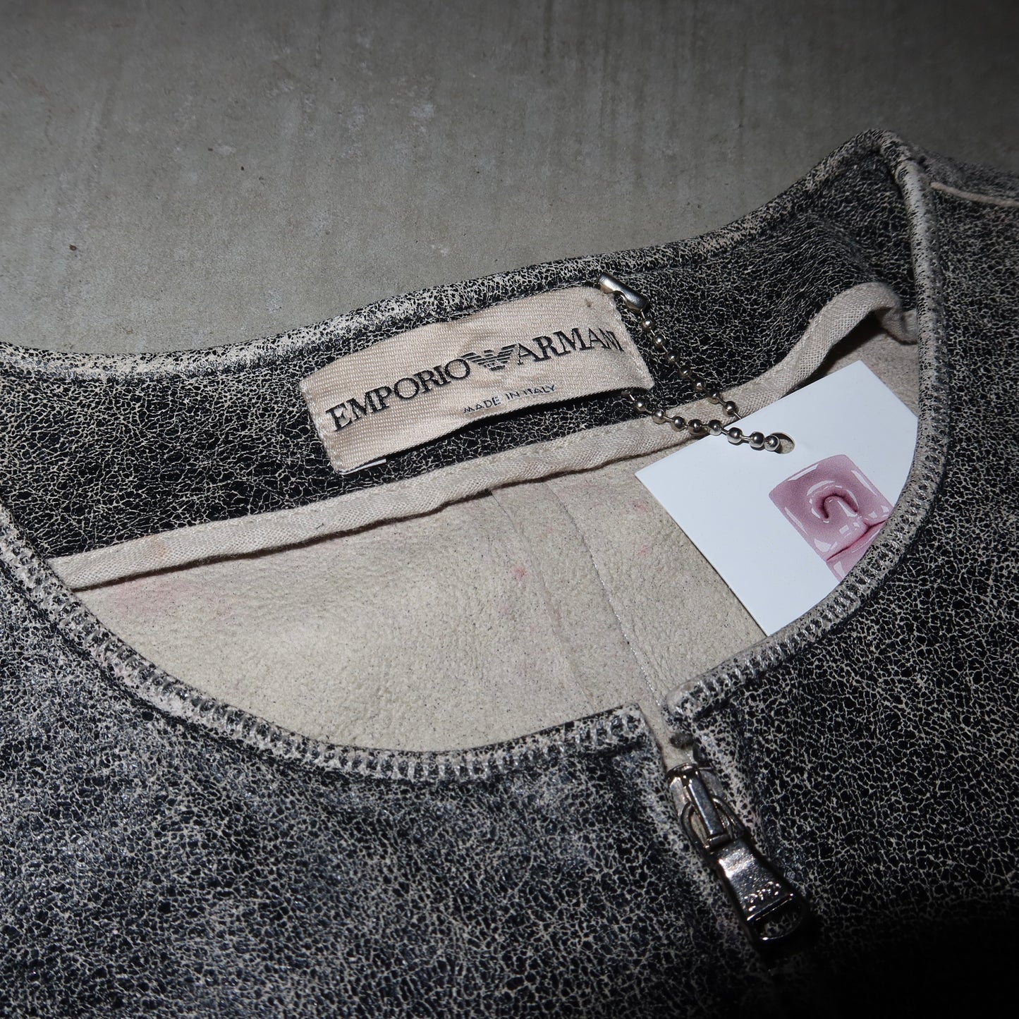 Emporio Armani SS2003 Grey Leather Jacket