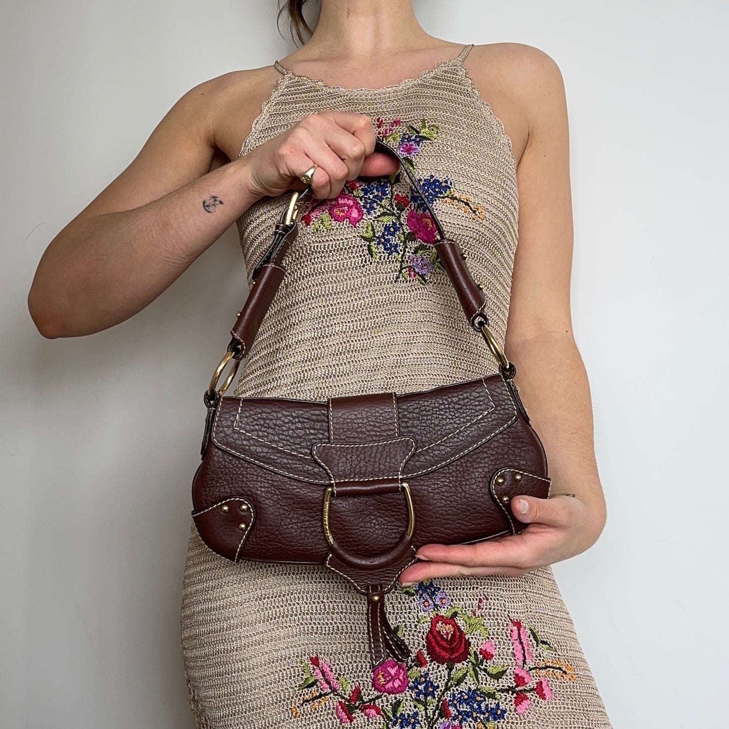Dolce & Gabbana Brown Leather Flap Front Bag